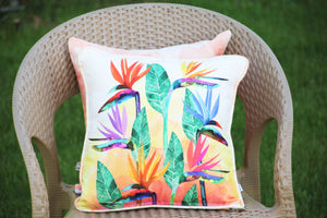 Birds of paradise cushion