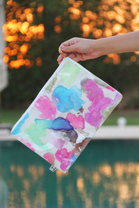 Watercolors pink pouch- small